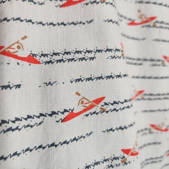 Woolrich kayak print organic cotton short sleeve button up shirt mens size large - Picture 4 of 9